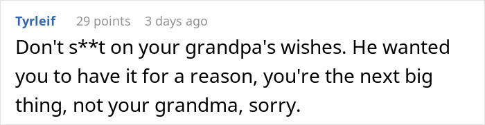 “Wants It For Herself”: Person Asks For Advice After Grandma Goes After Their Inheritance “Wants It For Herself”: Person Asks For Advice After Grandma Goes After Their Inheritance