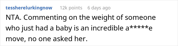 MIL Feels Entitled To Fat Shame DIL Who Just Gave Birth, It Backfires When She Stops Visiting MIL Feels Entitled To Fat Shame DIL Who Just Gave Birth, It Backfires When She Stops Visiting