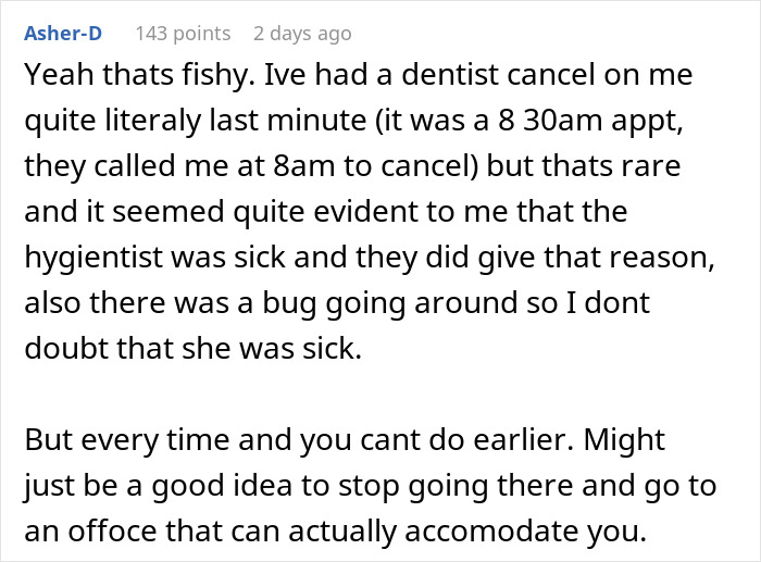Dental Staff Who Want To Go Home Early Sneakily Change Woman's Appointments, She Gets Revenge
