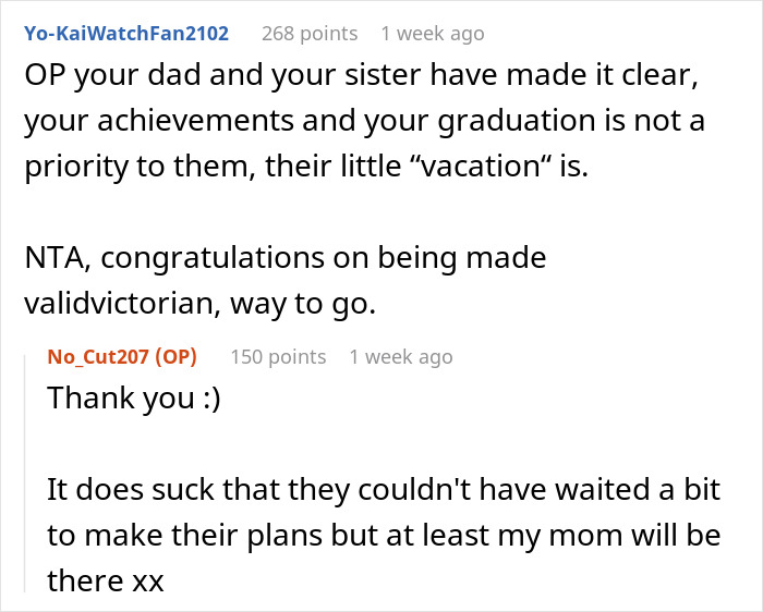 Teen Spites Dad And Sister Who Planned To Skip Her Graduation By Giving Away Their Tickets