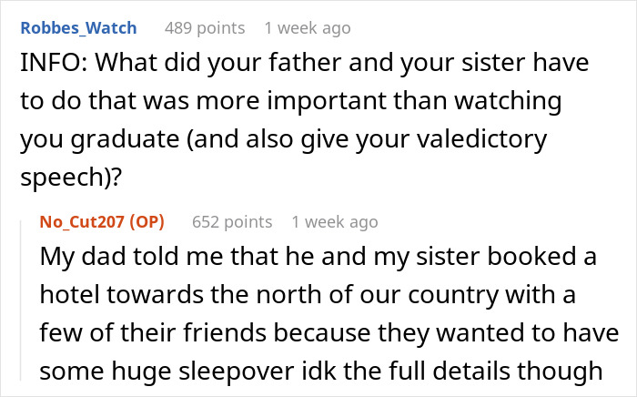 Teen Spites Dad And Sister Who Planned To Skip Her Graduation By Giving Away Their Tickets Teen Spites Dad And Sister Who Planned To Skip Her Graduation By Giving Away Their Tickets