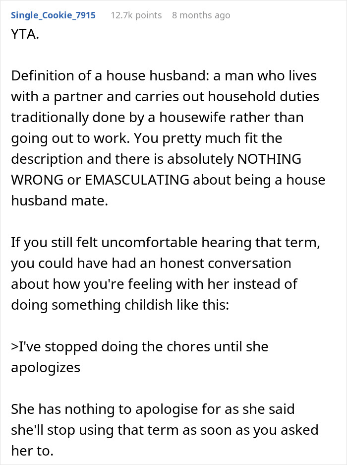 “House Husband” Feels Emasculated, Demands Wife Apologize Or He Won’t Do Any Housework “House Husband” Feels Emasculated, Demands Wife Apologize Or He Won’t Do Any Housework