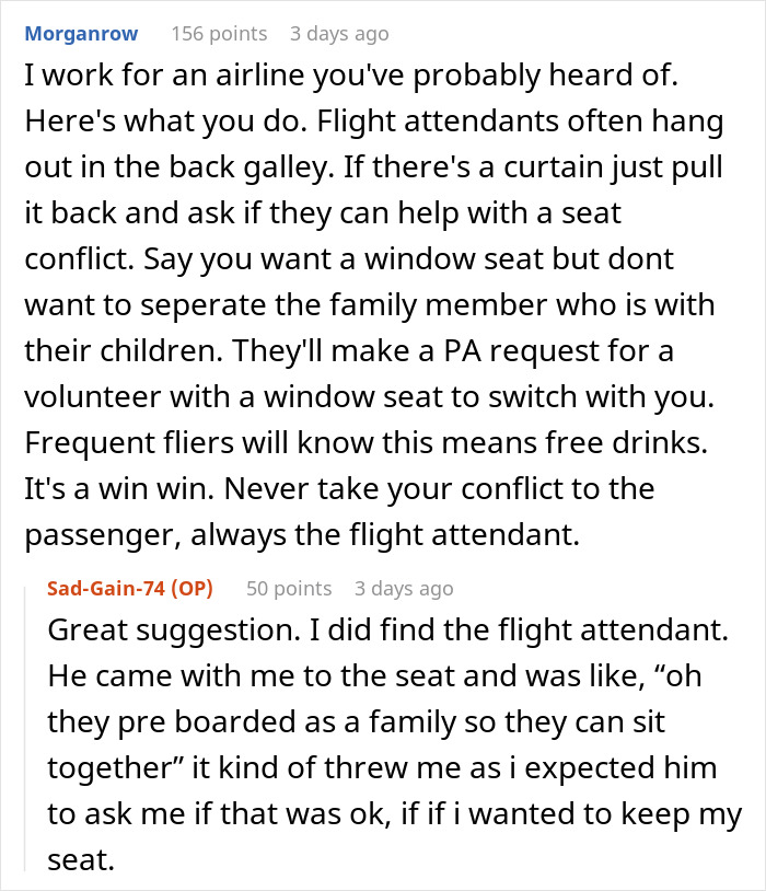 Person Gets Their Seat Stolen As Mother With Children Took It Over During Family Preboarding