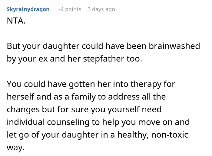 Man Is Extremely Hurt By Daughter Saying She Likes Mom's New BF Better, Removes Her From His Life Man Is Extremely Hurt By Daughter Saying She Likes Mom's New BF Better, Removes Her From His Life