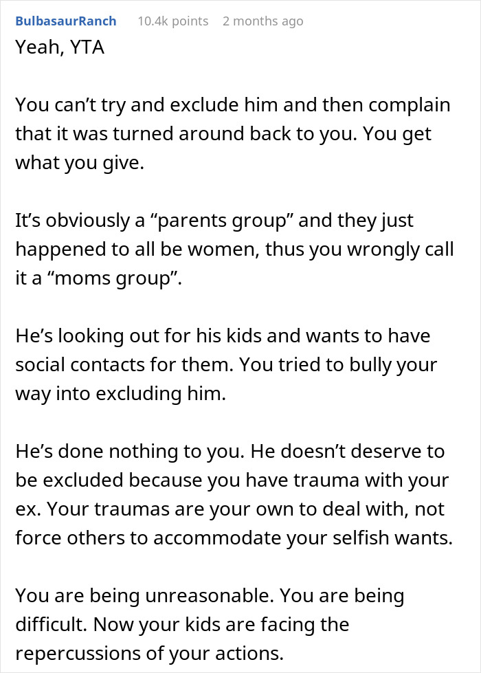 Mom Says She's Uncomfortable With Single Dad Being In Her Mom Group, So They Go On Without Her