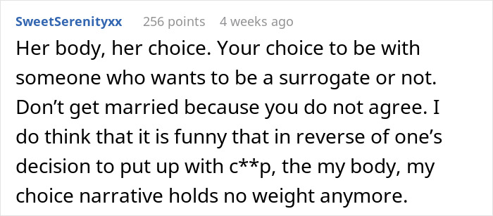 “AITA For Telling Her ‘It's My Choice To Leave Too’ After She Said ‘My body, My Choice’”