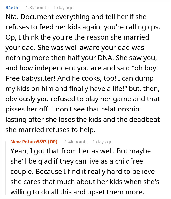 16YO Tells Stepmom It’s Not His Job To Feed Her Kids, She Blows Up At Him 16YO Tells Stepmom It’s Not His Job To Feed Her Kids, She Blows Up At Him
