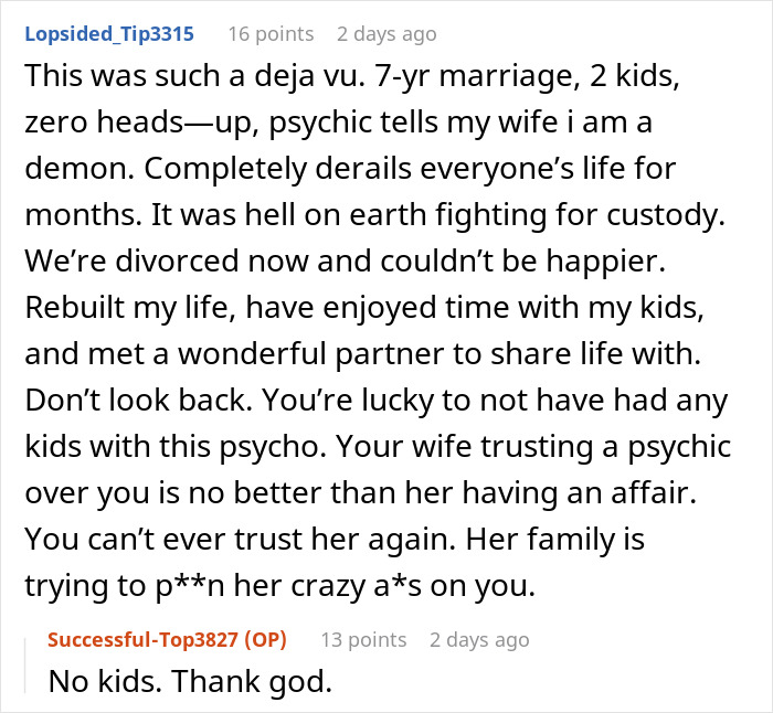 Wife Wants Husband To Stop The Divorce After She Found Out He Wasn’t Cheating As Her Psychic Said Wife Wants Husband To Stop The Divorce After She Found Out He Wasn’t Cheating As Her Psychic Said