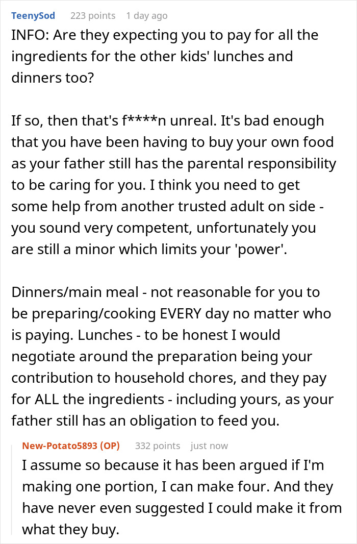 16YO Tells Stepmom It’s Not His Job To Feed Her Kids, She Blows Up At Him 16YO Tells Stepmom It’s Not His Job To Feed Her Kids, She Blows Up At Him