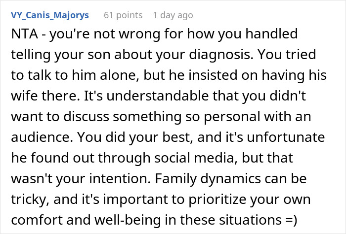 Son Says He'll Only Talk To Mom When His Wife Is Around, Learns About Her Diagnosis From Instagram Son Says He'll Only Talk To Mom When His Wife Is Around, Learns About Her Diagnosis From Instagram