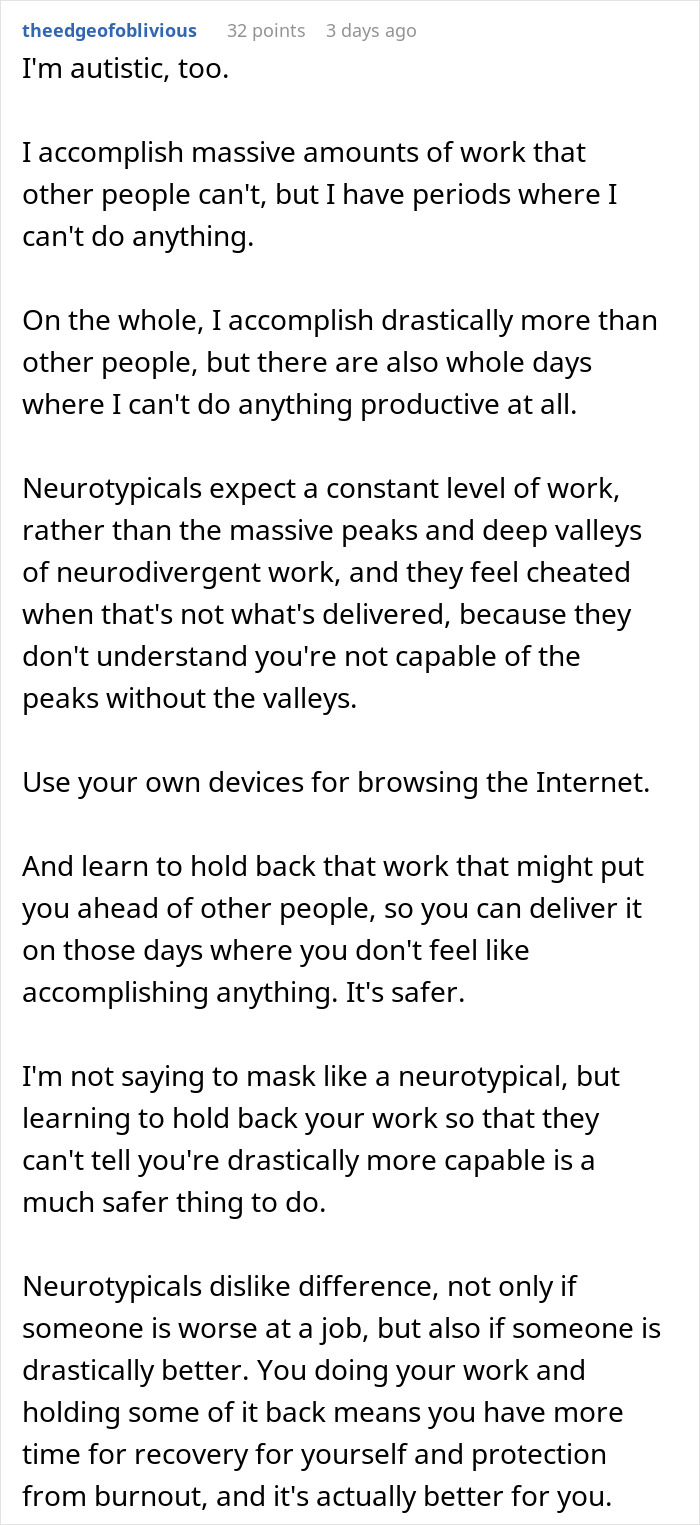 "I Just Wanted To Do A Good Job": Autistic Worker Struggles With “Time Theft” Investigation "I Just Wanted To Do A Good Job": Autistic Worker Struggles With “Time Theft” Investigation