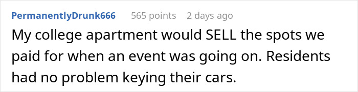 Entitled Man Parks In A Private Lot, Resident Comes Back To No Spaces Left And Executes Karma Entitled Man Parks In A Private Lot, Resident Comes Back To No Spaces Left And Executes Karma