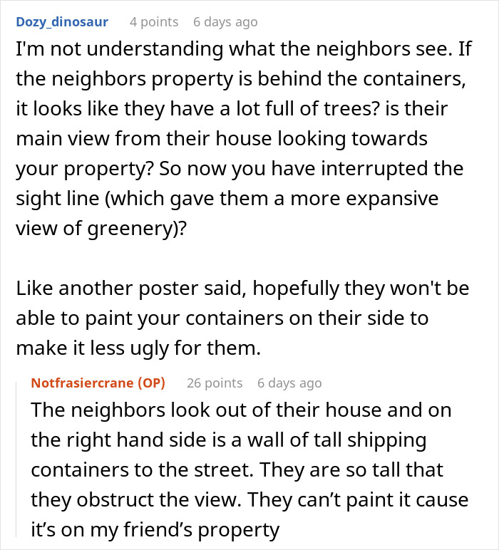 Folks Praise Woman Who Made A Whole Fence Of Shipping Containers To Ruin Entitled Neighbors' View Folks Praise Woman Who Made A Whole Fence Of Shipping Containers To Ruin Entitled Neighbors' View