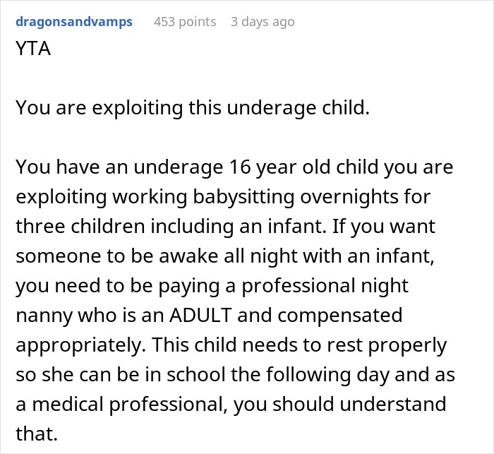 “You Get What You Pay For”: Dad Dragged For Expecting A 16 Y.O. Babysitter To Be Awake All Night “You Get What You Pay For”: Dad Dragged For Expecting A 16 Y.O. Babysitter To Be Awake All Night