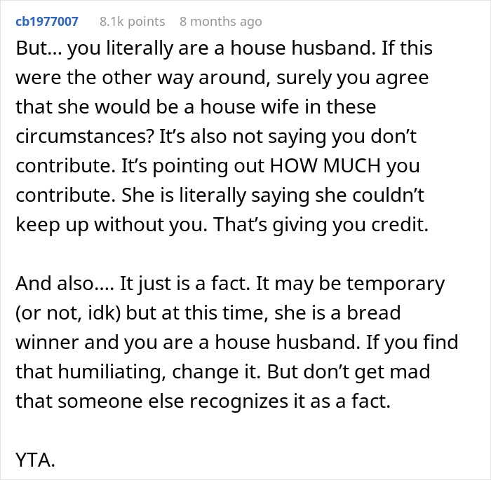 “House Husband” Feels Emasculated, Demands Wife Apologize Or He Won’t Do Any Housework “House Husband” Feels Emasculated, Demands Wife Apologize Or He Won’t Do Any Housework