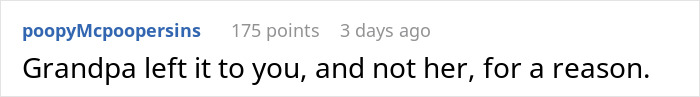 “Wants It For Herself”: Person Asks For Advice After Grandma Goes After Their Inheritance “Wants It For Herself”: Person Asks For Advice After Grandma Goes After Their Inheritance