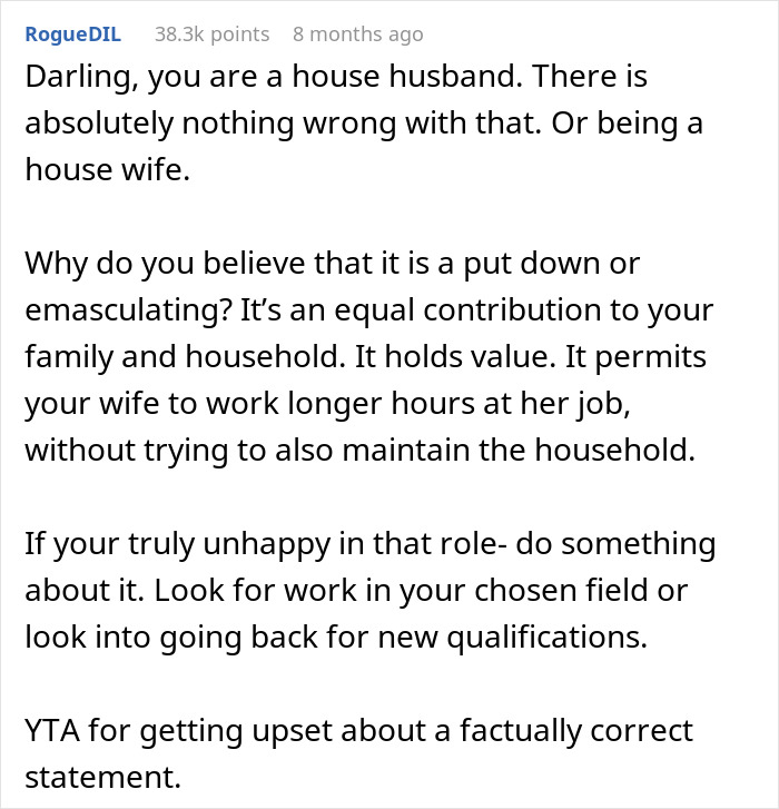 “House Husband” Feels Emasculated, Demands Wife Apologize Or He Won’t Do Any Housework “House Husband” Feels Emasculated, Demands Wife Apologize Or He Won’t Do Any Housework
