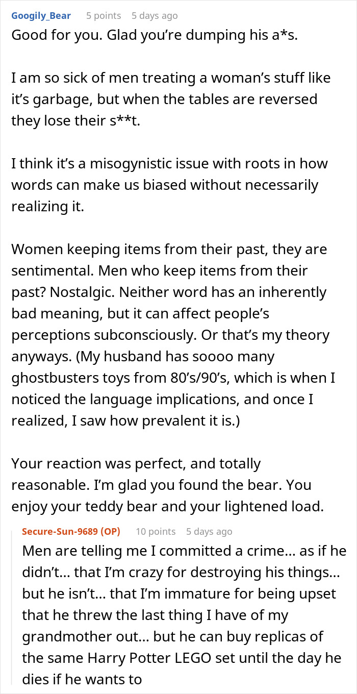 Guy Can’t Believe His GF Destroyed His LEGO Collection After He Threw Out Her Teddy Bear Guy Can’t Believe His GF Destroyed His LEGO Collection After He Threw Out Her Teddy Bear