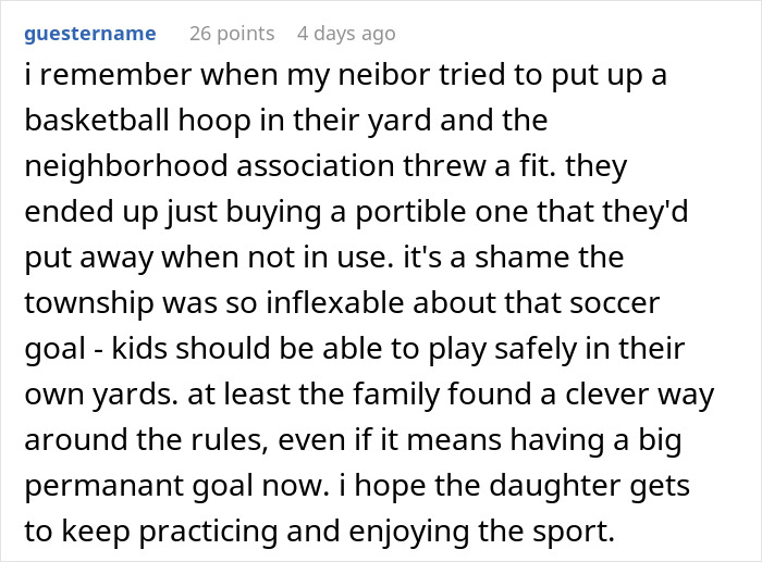 “It Was Basically A Toy”: Neighbor Is Upset About Family’s Soccer Goal, Gets A Reality Check “It Was Basically A Toy”: Neighbor Is Upset About Family’s Soccer Goal, Gets A Reality Check