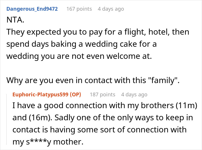 Woman Isn’t Invited To A Wedding Because She’s A “Sinner”, Gets Asked To Bake A Cake For It Woman Isn’t Invited To A Wedding Because She’s A “Sinner”, Gets Asked To Bake A Cake For It