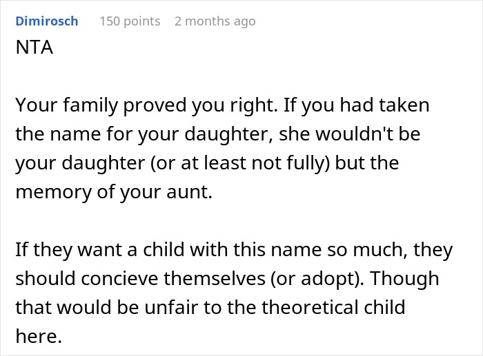 Manipulative Family Outraged As Mom Rejects Naming Her Baby After Late Aunt Manipulative Family Outraged As Mom Rejects Naming Her Baby After Late Aunt