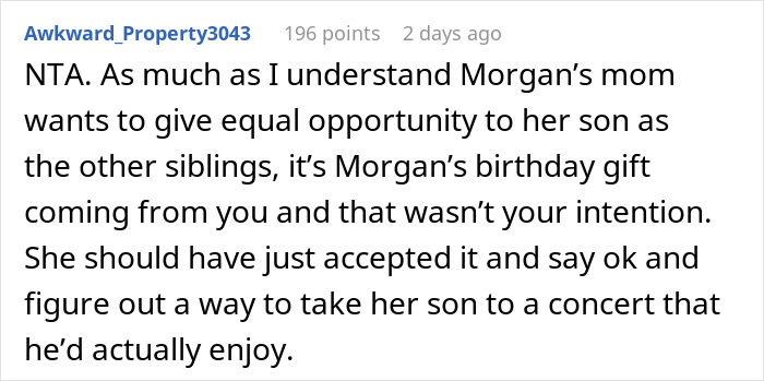 Girl With Several Siblings Is Upset After Mom Says Her Birthday Concert Tickets Will Go To Her Bro Girl With Several Siblings Is Upset After Mom Says Her Birthday Concert Tickets Will Go To Her Bro