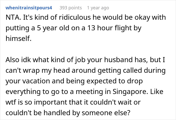 Dad Thinks 13+ Hour Flight Is Okay For 5YO To Manage Alone, Shocked Wife Insists He Accompany Kid Dad Thinks 13+ Hour Flight Is Okay For 5YO To Manage Alone, Shocked Wife Insists He Accompany Kid
