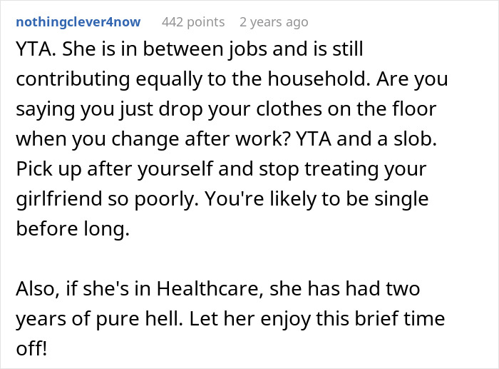 Woman Shuts Down BF’s Demands: “Didn’t Go To Med School To Be A Live-In Maid” Woman Shuts Down BF’s Demands: “Didn’t Go To Med School To Be A Live-In Maid”