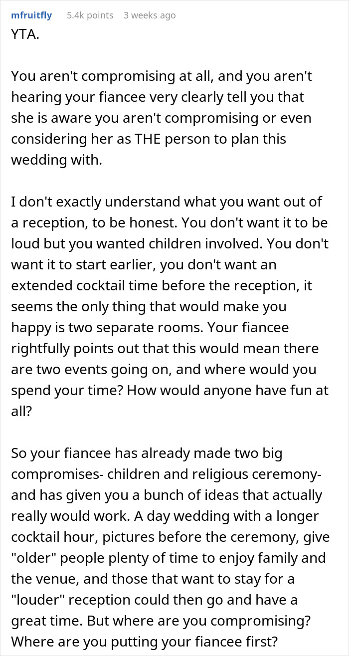 Guy Runs His Wedding ‘Compromise’ Past People Online, Gets Called Out