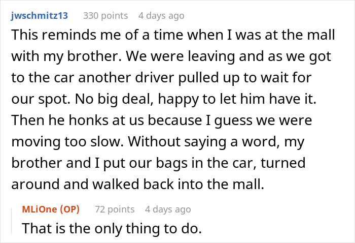 Woman Can’t Leave Because A Driver Is Blocking Her In, Decides To Go Buy Milk While She Waits
