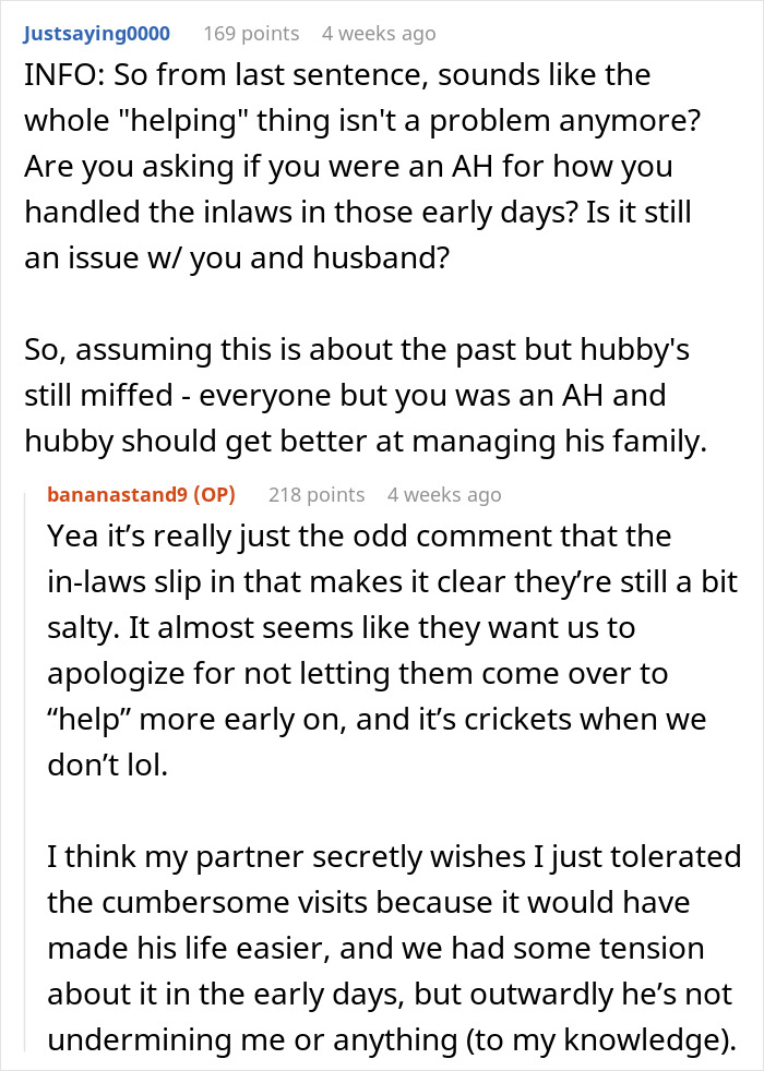 Mom Caves From Intrusive In-Laws Not Helping With Chores But Only Holding Baby, Is Called Out Mom Caves From Intrusive In-Laws Not Helping With Chores But Only Holding Baby, Is Called Out