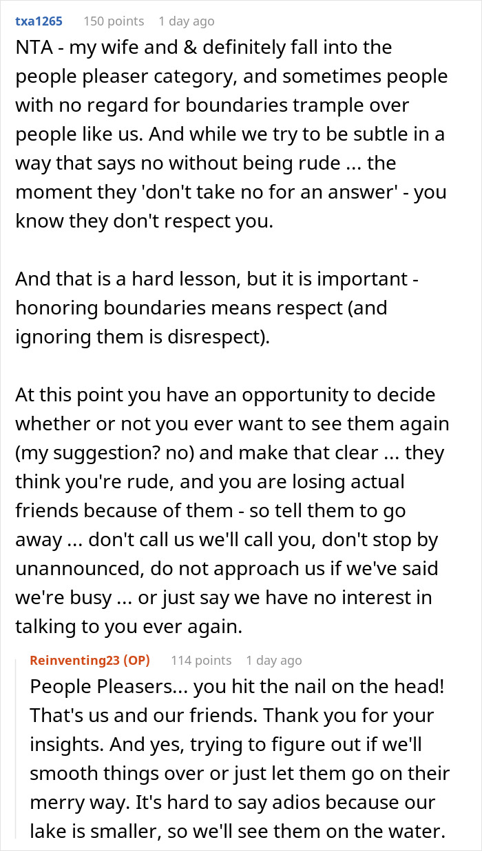 Lake Neighbors Keep Showing Up Uninvited, Woman Finally Loses It, Gets Called Rude Lake Neighbors Keep Showing Up Uninvited, Woman Finally Loses It, Gets Called Rude