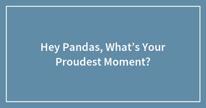 Hey Pandas, What’s Your Proudest Moment?