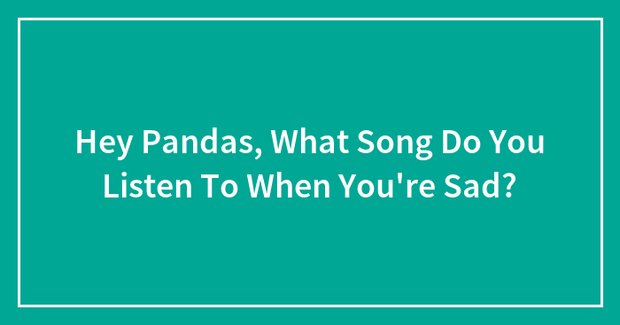 Hey Pandas, What Song Do You Listen To When You’re Sad?