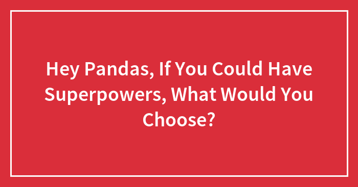 Hey Pandas, If You Could Have Superpowers, What Would You Choose?