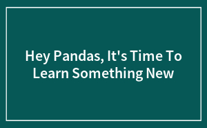 Hey Pandas, It’s Time To Learn Something New