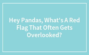 Hey Pandas, What's A Red Flag That Often Gets Overlooked?