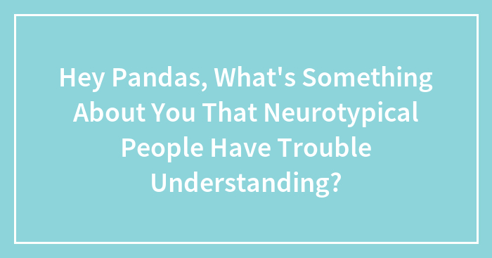 Hey Pandas, What’s Something About You That Neurotypical People Have Trouble Understanding?