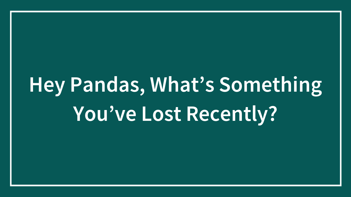 Hey Pandas, What’s Something You’ve Lost Recently? (Closed)