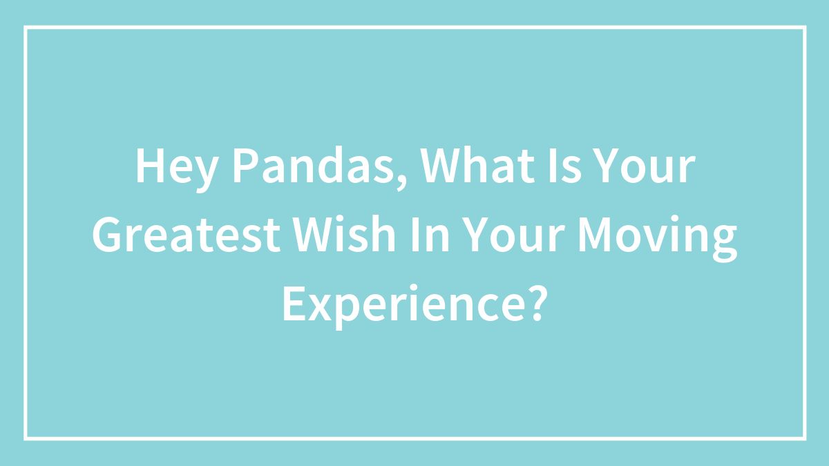 Hey Pandas, What Is Your Greatest Wish In Your Moving Experience?