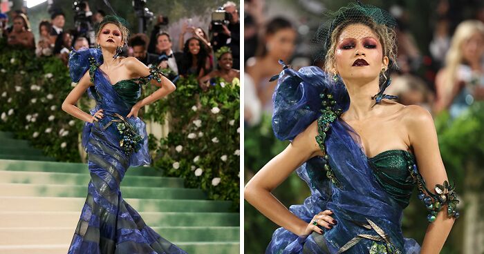 Zendaya Channels A Peacock For Edgiest Red Carpet Look Yet At Met Gala 2024