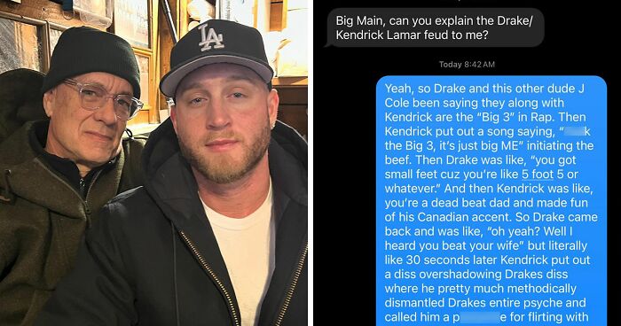 Tom Hanks’ Curiosity About Drake-Kendrick Lamar Rap Feud Produces Hilarious Text Convo With Son