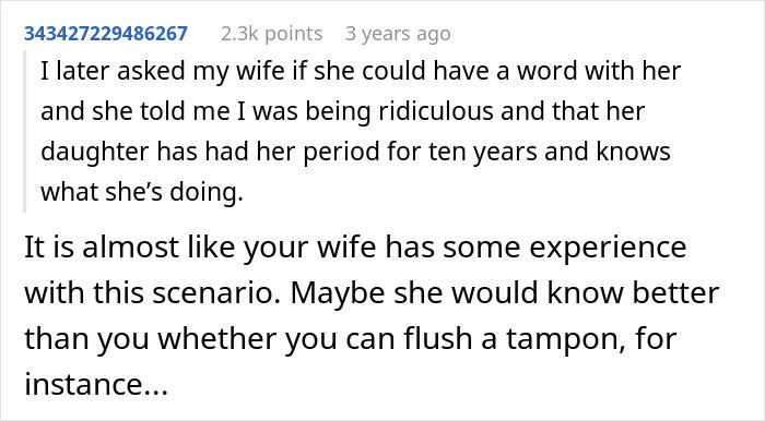 Man Gets Owned By Wife And Stepdaughter After He Complains About Menstrual Products Man Gets Owned By Wife And Stepdaughter After He Complains About Menstrual Products