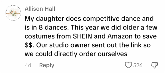 Mom Finds Daughter’s $100 Dance Costume On Shein For $9.50, Publicly Calls Out Dance Studio Mom Finds Daughter’s $100 Dance Costume On Shein For $9.50, Publicly Calls Out Dance Studio