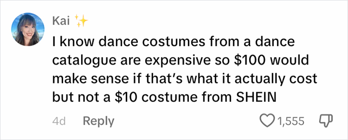 Mom Finds Daughter’s $100 Dance Costume On Shein For $9.50, Publicly Calls Out Dance Studio Mom Finds Daughter’s $100 Dance Costume On Shein For $9.50, Publicly Calls Out Dance Studio
