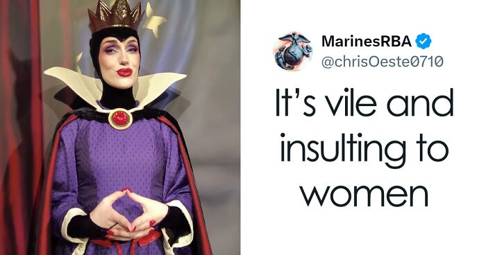 Family Is Offended When They Realize The Evil Queen At Disney Is Played By A “Biological Male”