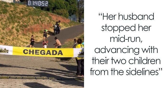 Dad Put On Blast After Shoving His Two Kids Onto Athlete Mom Right Before Marathon Finish Line