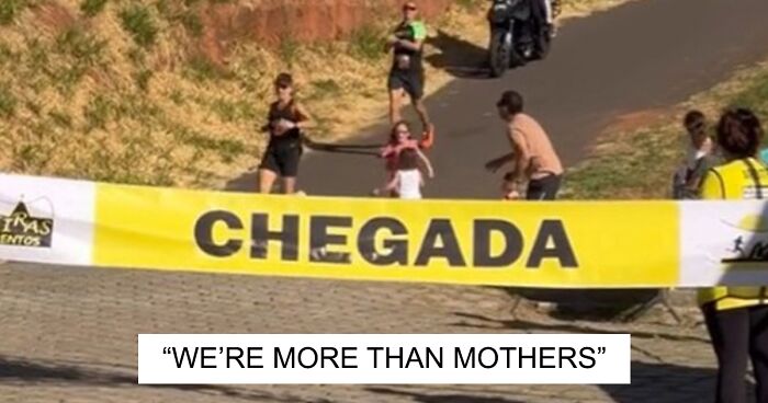 People Defend “Bad Mom” And Blast “Entitled Dad” After Woman Refuses To Hug Kids At Marathon Finish