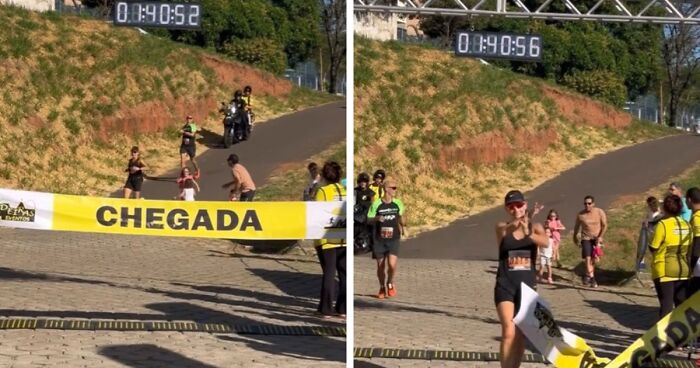 People Defend “Bad Mom” And Blast “Entitled Dad” After Woman Refuses To Hug Kids At Marathon Finish