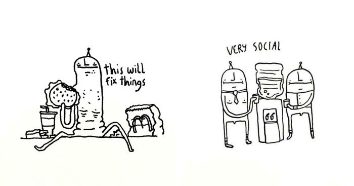 I Depict Life Through The Eyes Of Squishy Naked People With Hats (40 Pics)